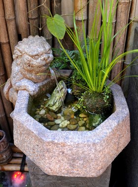 水磨坊客厅桌面招财流水摆件循环水景观办公室玄关装饰缸造景