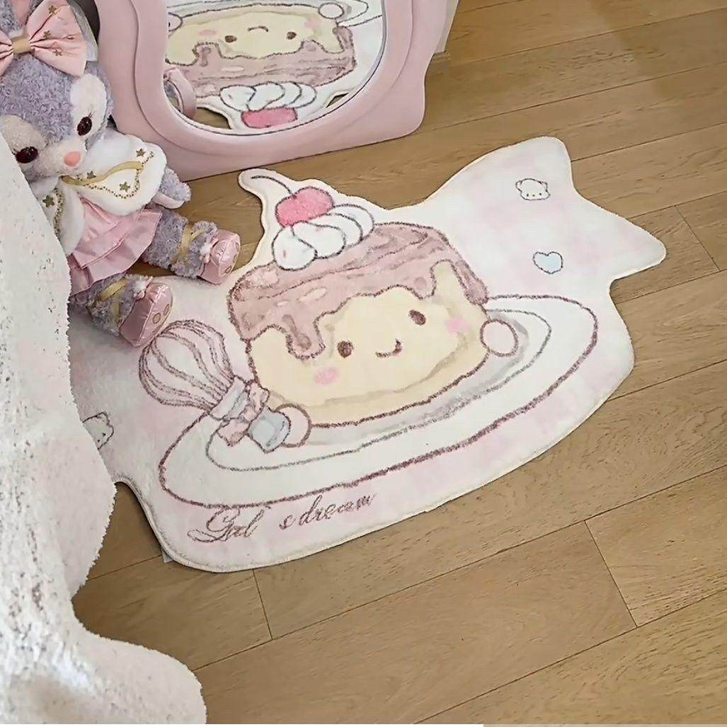 ins少女粉嫩地毯布丁爱心异形镜前毯可爱床边地垫卧室彷羊绒防滑,淘宝优惠券,粉丝福利购,淘宝优惠卷