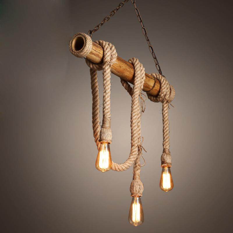 工业风复古麻绳吊灯创意个性酒吧餐厅收银吧台服装店橱窗长吊灯,淘宝优惠券,粉丝福利购,淘宝优惠卷