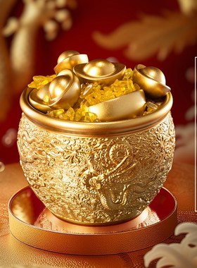 朱炳仁铜 四海生财龙缸龙年摆件聚宝盆客厅玄关装饰乔迁开业礼品