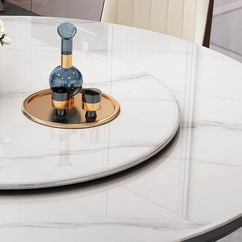 轻奢大理石餐桌椅组合 简约现代岩板圆桌带转盘家用实木圆形饭桌,淘宝优惠券,粉丝福利购,淘宝优惠卷