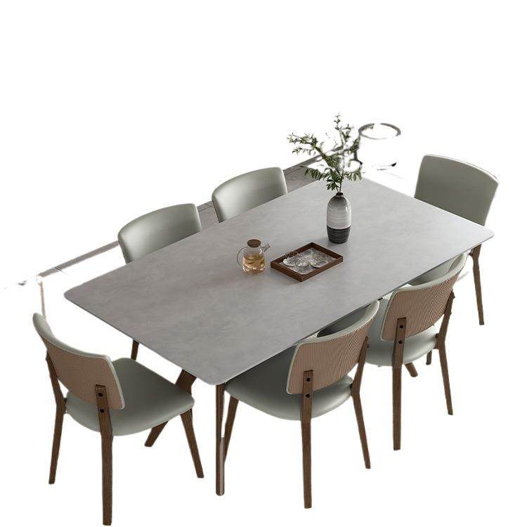 意大利进口灰色岩板餐桌极简轻奢实木长方形家用小户型餐桌椅组合,淘宝优惠券,粉丝福利购,淘宝优惠卷