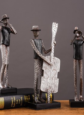 办公室客厅样板房酒吧乐队音乐摆件酒柜装饰品创意摆件人物摆设