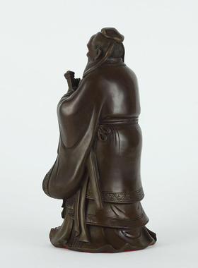 纯黄铜孔子铜像摆件创意中式家居客厅办公室装饰摆件工艺礼品