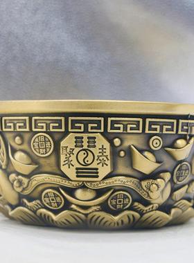 聚宝盆摆件纯铜家用客厅装饰铜制制品工艺品财存钱罐铜器摆件