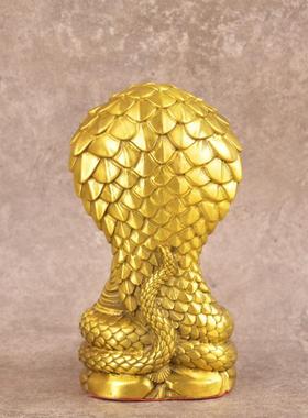 宏达 黄铜佛像蛇护佛陀 大日如来坐禅供奉释迦摩尼佛像摆件