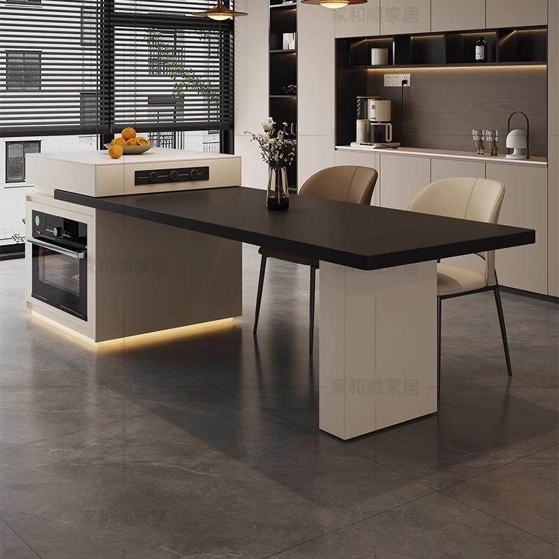 简约现代岛台餐桌一体家用可伸缩多功能烤箱内嵌微波炉储物餐岛台,淘宝优惠券,粉丝福利购,淘宝优惠卷