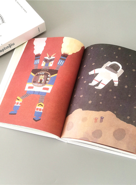 男孩房女孩房绘本样板间可翻阅卡通猫外文真书宇宙摆件儿童房装饰