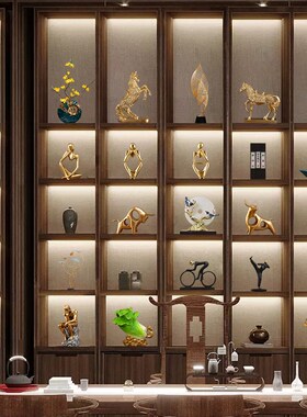 新中式客厅高档摆件家居书柜酒柜办公室展示柜子工艺品装饰品