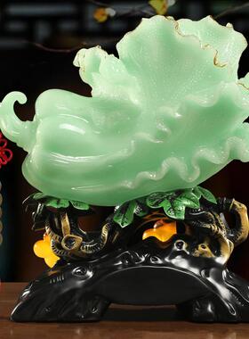 包邮招财纳福葫芦仿玉白菜摆件客厅玄关收银台装饰品店铺开业礼品