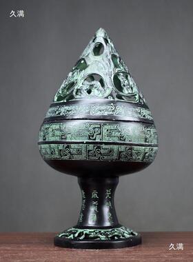 仿古汉代博山炉香炉青铜器骑龙熏炉