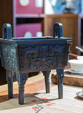 铜鼎摆件 复古仿古青铜器客厅酒柜中式家居摆设乔迁新居开业礼品