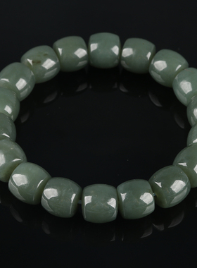 新中式和田玉白玉圆珠手串