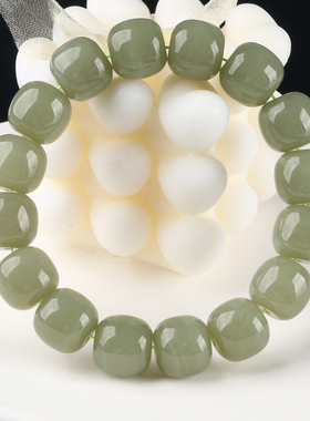 欧说珠宝青白玉和田玉招财手串