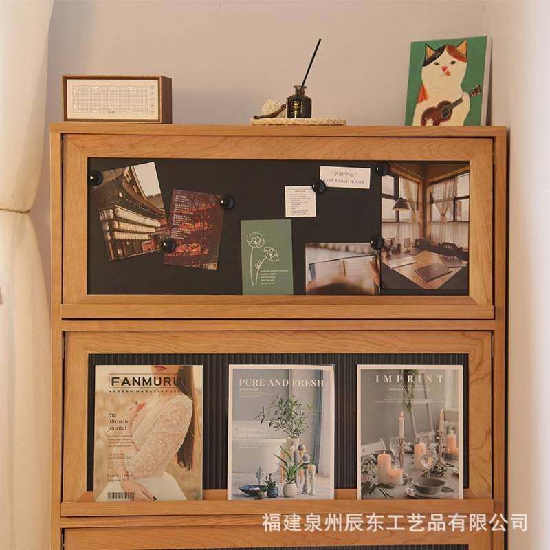 日式简约杂志柜 小户型多功能储物玻璃门书架餐厅多层收纳展示柜,淘宝优惠券,粉丝福利购,淘宝优惠卷