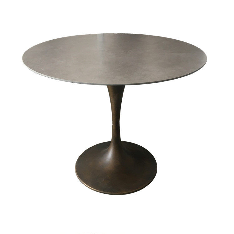 复古色餐桌椅家用小户型现代简约圆桌哑光岩板郁金香圆形餐桌,淘宝优惠券,粉丝福利购,淘宝优惠卷