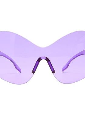 欧美无框超大遮脸墨镜女ins网红小众酷辣嘻哈个性街头太阳眼镜男