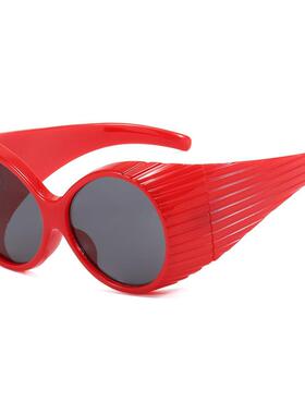 欧美异形夸张超大圆框太阳眼镜女网红个性前卫街拍凹造型走秀墨镜