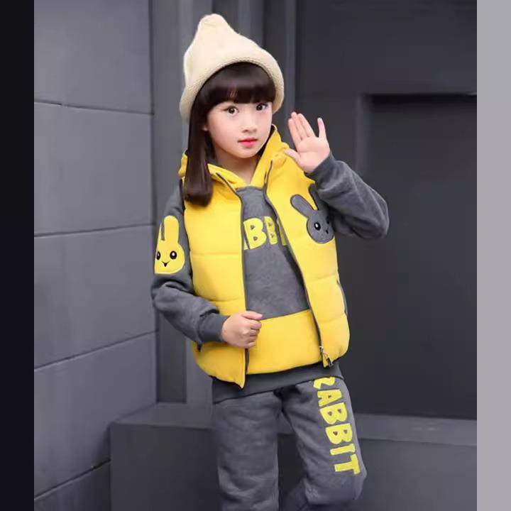 2026新款韩版童装加绒儿童冬季加厚大童卫衣冬装运动女童三件,淘宝优惠券,粉丝福利购,淘宝优惠卷