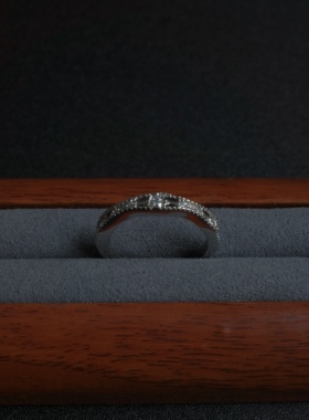 ZeroKo vintage蕾丝叠戴戒指素圈粗手显细女小众设计食指戒轻奢