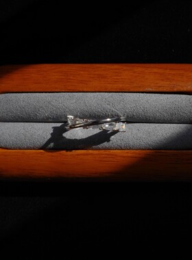 ZeroKo中古锆石银河交叉双层戒指