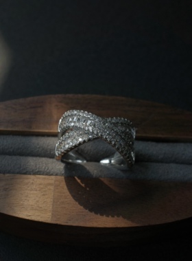 ZeroKo vintage重工中古重工钻戒戒指设计感食指戒情侣送礼满天星