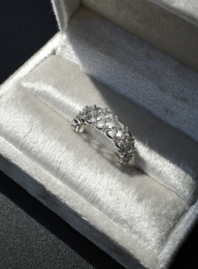 ZeroKo复古蕾丝重工钻戒小众