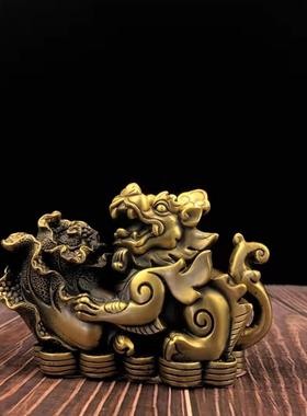 黄铜貔貅摆件白菜貔貅家居客厅摆件黄铜貔貅摆设工艺品
