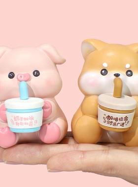 休闲吨吨吨摆件可爱动物公仔带香味树脂工艺办公桌面装饰汽车内饰