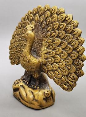 仿古做旧黄铜孔雀开屏家居摆件铜孔雀动物客厅摆设