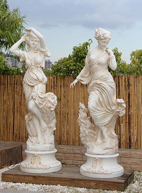 复古天使摆件四季女神雕像家居花园庭院婚庆大型景观酒吧灯光雕塑