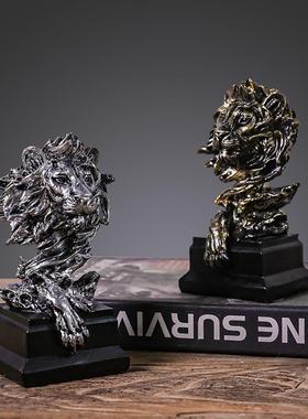 北欧创意迷你狮子摆件家居饰品工艺品客厅酒吧玄关小摆设艺术品