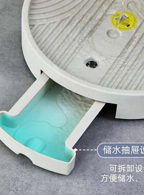 塑料加厚盆栽圆型盆托垫高透气可移动花盆托盘带万向滚轮接水底座