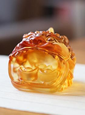 琉璃吞金貔貅大口财运风水摆件居家客厅礼品前台桌面摆放寓意送礼