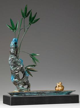 铜金岁月富足竹子黄铜摆件富贵竹开业乔迁新居入伙升职送礼铜装饰