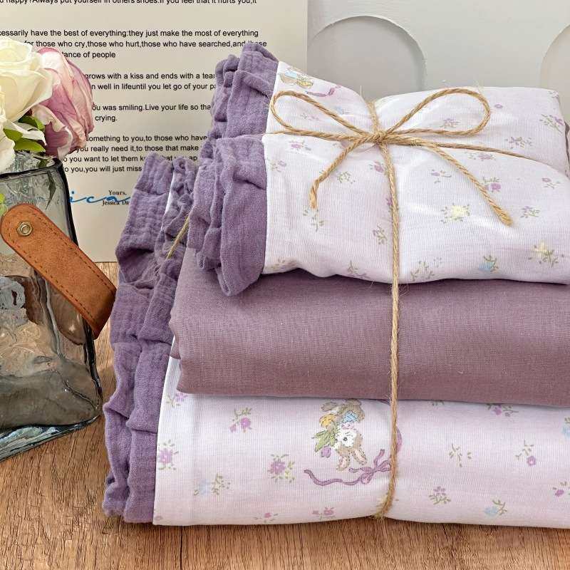 法式复古花边款全棉双层纱四件套纯棉床单被套三件套床笠床上用品,淘宝优惠券,粉丝福利购,淘宝优惠卷