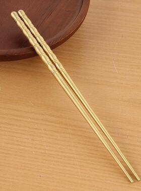 黄铜家用碗筷勺子铜餐具铜碗铜筷子铜勺子方筷子圆筷子套装