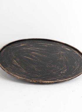 现代新中式围边托盘摆件酒店展厅会所桌面收纳软装花艺盆景花搭配