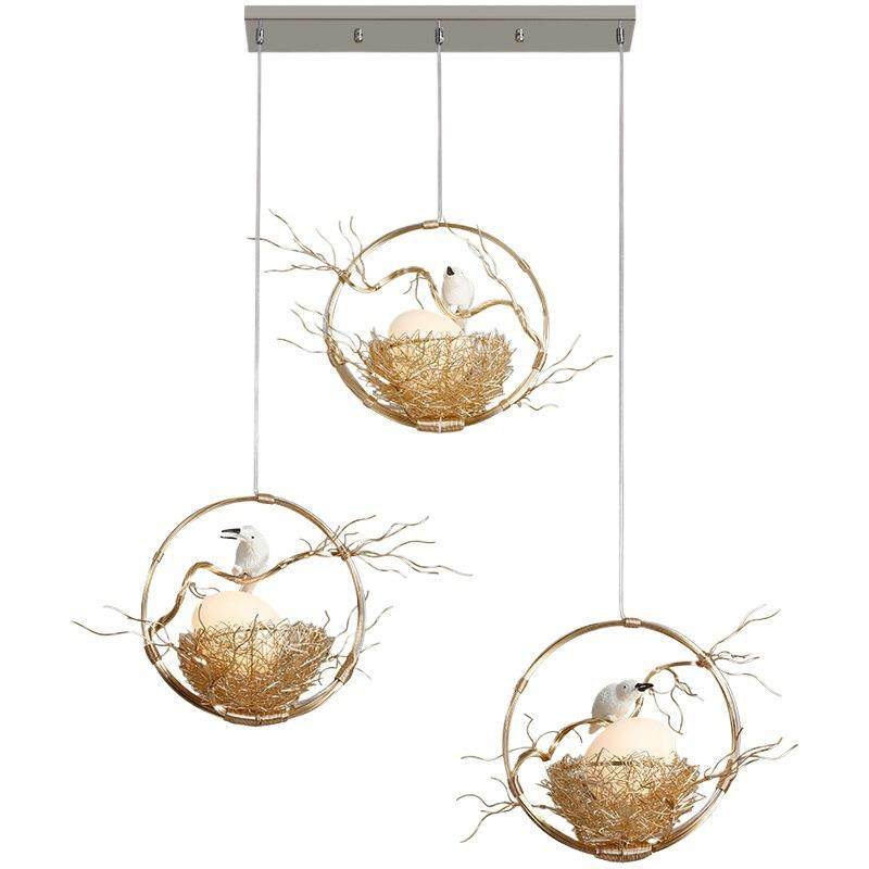 现代简约小鸟巢吊灯创意三头led温馨浪漫卧室灯饰时尚个性餐厅灯,淘宝优惠券,粉丝福利购,淘宝优惠卷