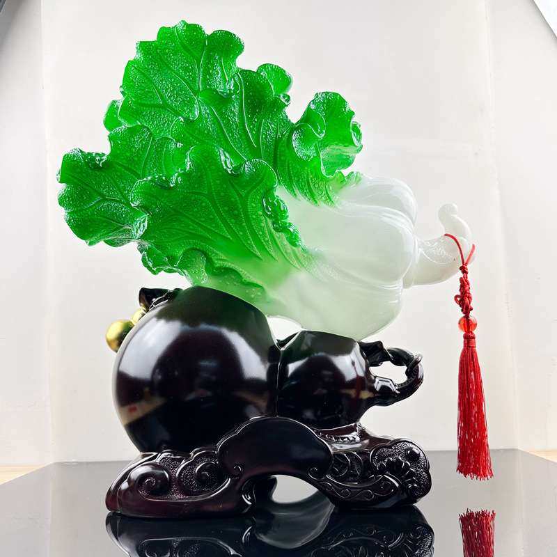 客厅摆件 树脂福到财到玉白菜摆件 中式客厅电视柜摆件装饰品,淘宝优惠券,粉丝福利购,淘宝优惠卷