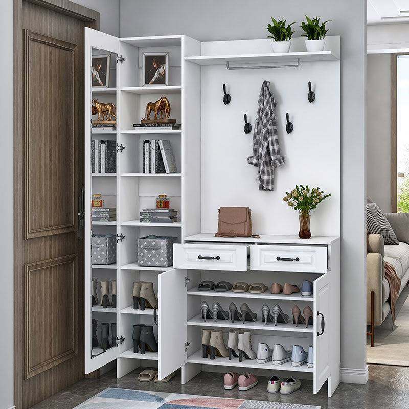 简约门厅柜鞋柜进门衣帽柜储物柜隔断大容量鞋架带穿衣镜衣柜玄关,淘宝优惠券,粉丝福利购,淘宝优惠卷