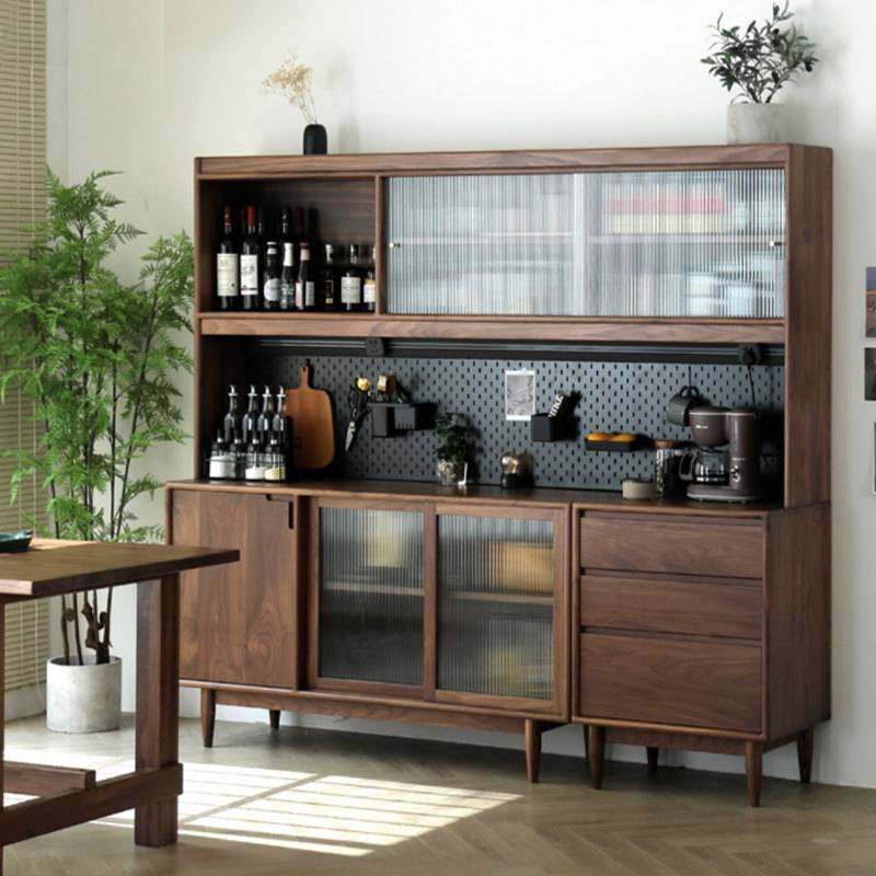 北欧黑胡桃木一体高柜餐边柜 现代简约日式原木樱桃木,淘宝优惠券,粉丝福利购,淘宝优惠卷