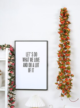 Rose Artificial Silk Flowers Garland for Christmas Wedding H