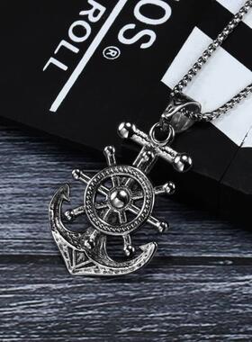 Fashion titanium steel pendant anchor titanium steel necklac