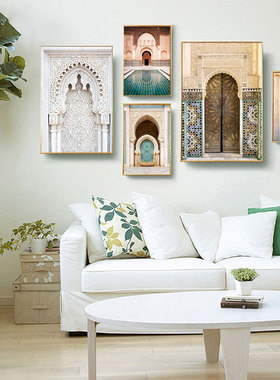 Morocco Door Arabic Decorative Paintings Architecture Canvas