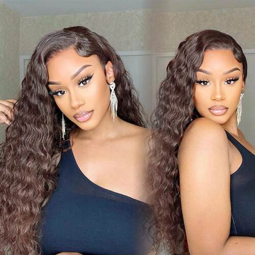 Dark Brown Kinky Curly Lace Wig Pre Plucked with Baby Hair G - 图2