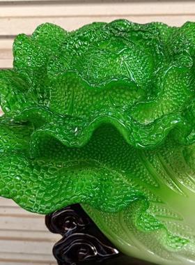 财大福旺 玉白菜招财进宝 树脂工艺品风水摆件 开业家居装饰礼品