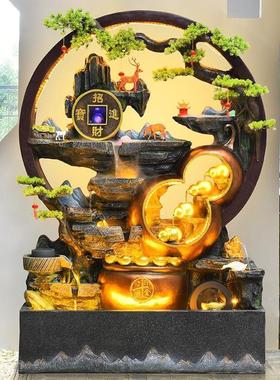 假山流水喷泉水幕墙流水屏风客厅阳台别墅庭院公司开业景观摆件