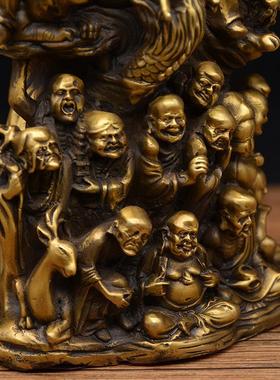 宏达 黄铜十八罗汉佛像铜器玄关供奉礼品摆件