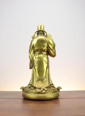 杨铜记 财神爷摆件黄铜文财神佛像大号站财神